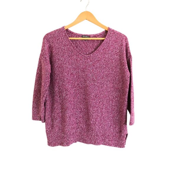 Eddie Bauer Sweaters - Eddie Bauer 100% Cotton Marled 3/4 Sleeve Pullover Sweater Size L